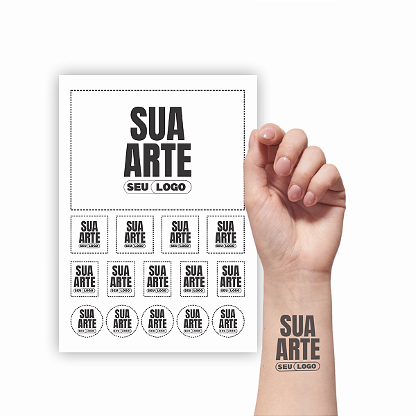 TATUAGEM TEMPORÁRIA PERSONALIZADO - TAMANHO A3 (30x45cm)