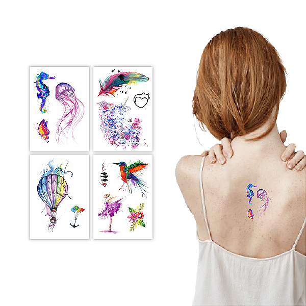Kit Tatuagem Temporária Feminina Aquarela II 4 Cartelas Banca