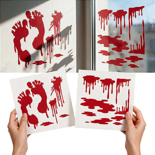 Adesivo Vinílico Transparente Pegada Pés de Sangue