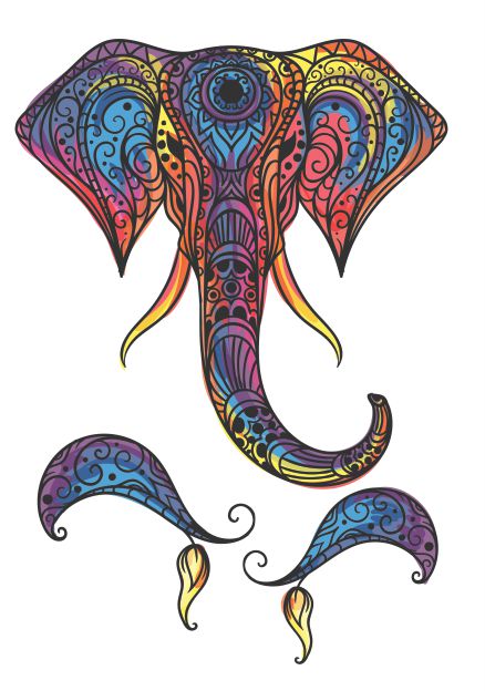 Tatuagem Temporária | Colorida | Elefante