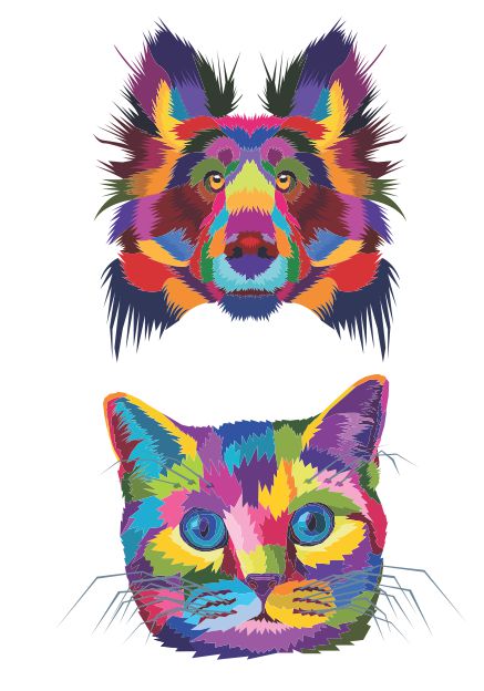 Tatuagem Temporária | Colorida | Cachorro, gato