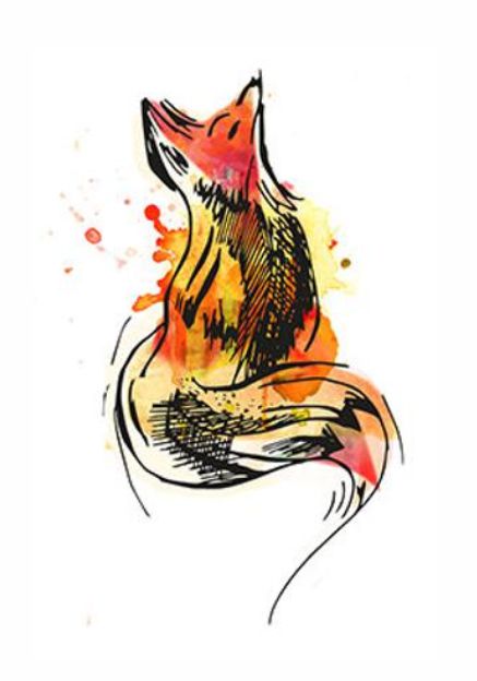 Tatuagem Temporária | Colorida | raposa