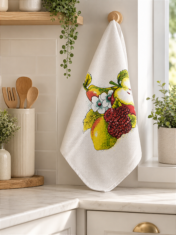 Pano de prato extra estampado Qualidade Premium Acabamento em Bainha