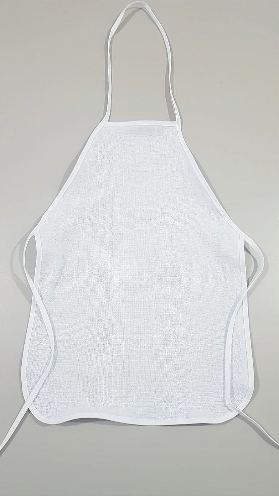 Kit 10 Avental Branco Infantil Tecido 100% Algodão 35x50cm
