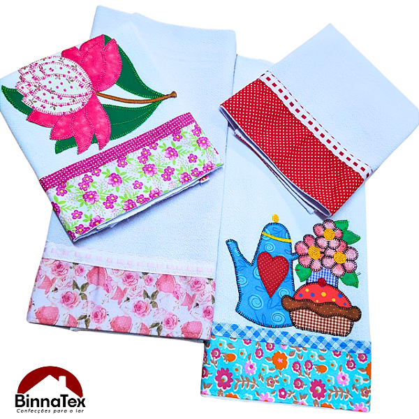 Kit com 4 Panos de Prato ou Copa
