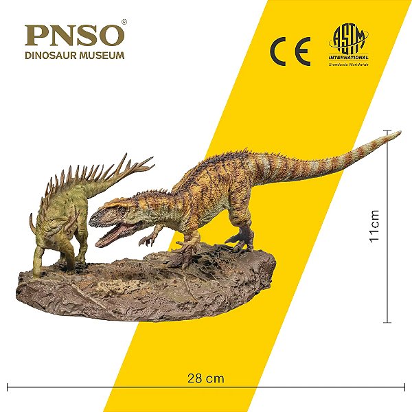 YANGCHUANOSAURUS VS. CHUNKINGOSAURUS PNSO DIORAMA DINOSSAUROS BATALHANDO MODELO PLÁSTICO