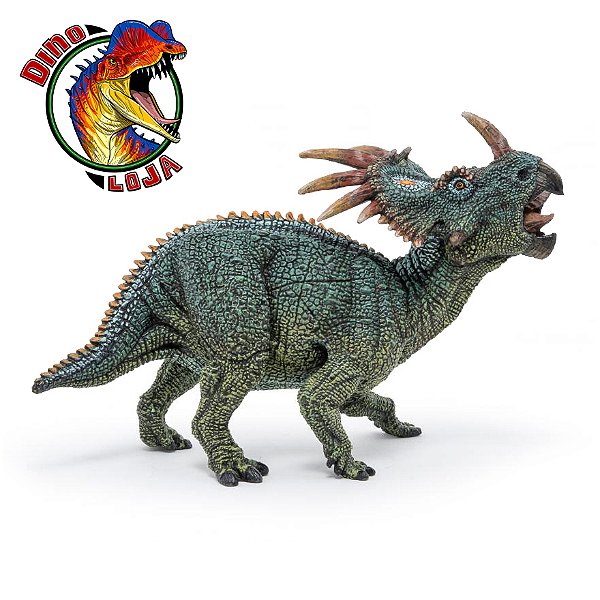 STYRACOSAURUS PAPO 2022 MINIATURA DE DINOSSAURO BRINQUEDO BONECO COLECIONÁVEL ESTIRACOSSAURO AZUL