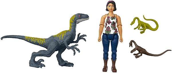 SAMMY E VELOCIRAPTOR  ACAMPAMENTO JURÁSSICO DINO ESCAPE MATTEL JURASSIC WORLD