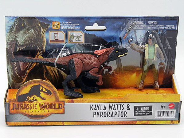 KAYLA WATTS E PYRORAPTOR JURASSIC WORLD DOMÍNIO MATTEL