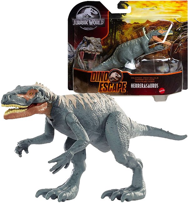 HERRERASAURUS MATTEL WILD PACK DINO ESCAPE MINIATURA DE DINOSSAURO TRIÁSSICO