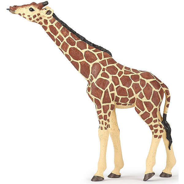 GIRAFA COM CABEÇA ERGUIDA PAPO RÉPLICA DE MAMÍFERO BRINQUEDO DE ANIMAL SELVAGEM MINIATURA