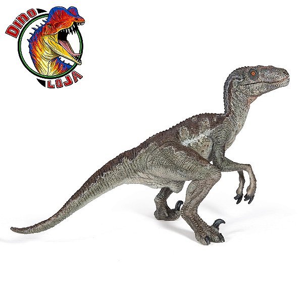 VELOCIRAPTOR PAPO CINZA 2010 DINOSSAURO DE BRINQUEDO MINIATURA FIGURA IMPORTADA
