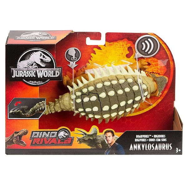 ANKYLOSAURUS DINO RIVALS MATTEL JURASSIC WORLD ANQUILOSSAURO COM SOM