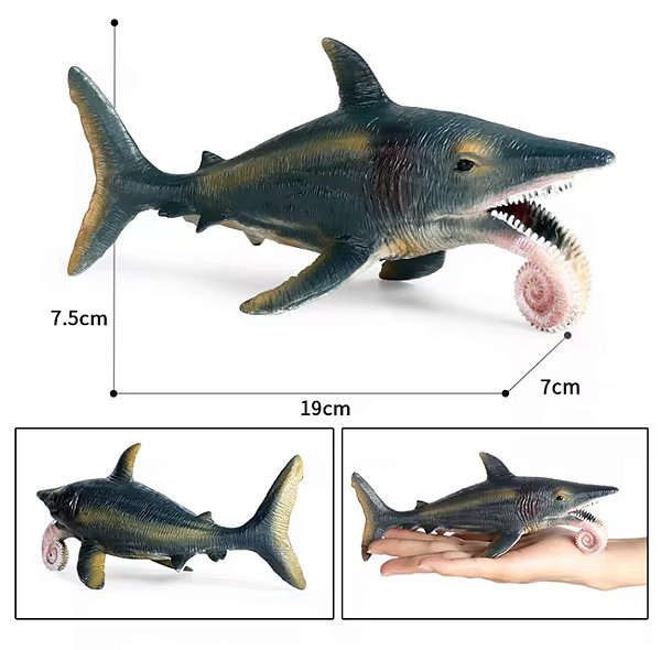 HELICOPRION QIKOD TUBARÃO PRÉ-HISTÓRICO COLECIONÁVEL MINIATURA PEIXE EXTINTO