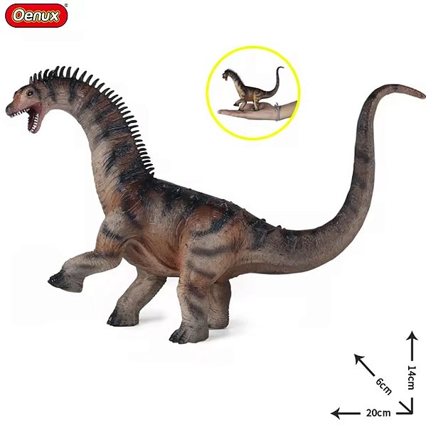 TITANOSSAURÍDEO MARROM OENUX FIGURA COLECIONÁVEL DINOSSAURO SAURÓPODE PESCOÇUDO TITANOSSAURO