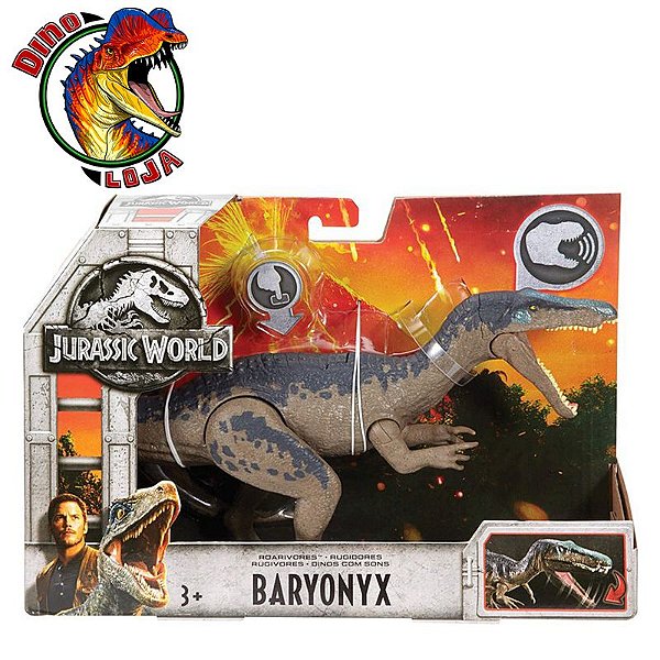 BARYONYX ROARIVORES JURASSIC WORLD REINO AMEAÇADO MATTEL DINOS COM SONS [USADO]