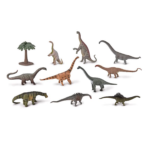CAIXA DE MINI SAURÓPODES COLLECTA 2024 CAIXA COM 11 MINIATURAS DE DINOSSAUROS