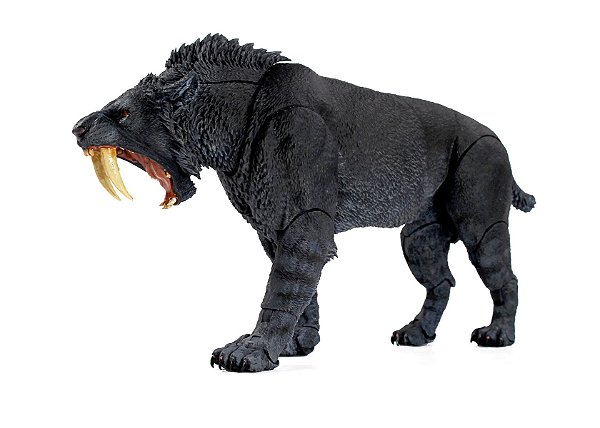 SMILODON POPULATOR PRETO 1/12 BEASTS OF THE CENOZOIC TIGRE DENTES DE SABRE ARTICULADO