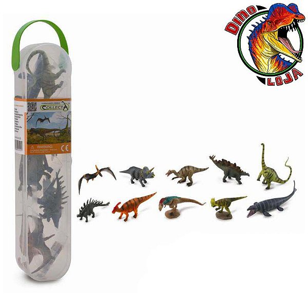 MINI DINOSSAUROS COLLECTA Nº 01 CAIXA COM 10 MINIATURAS DE DINOSSAUROS