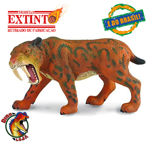 SMILODON COLLECTA 2009 BRINQUEDO TIGRE DENTES DE SABRE BONECO ERA DO GELO