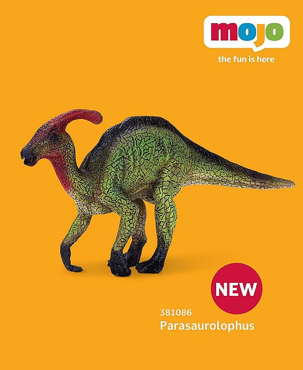 PARASAUROLOPHUS MOJO FUN 2024 (QUADRUPEDE) MINIATURA DE DINOSSAURO HERBÍVORO RÉPLICA IMPORTADA BRINQUEDO PARASSAUROLOFO