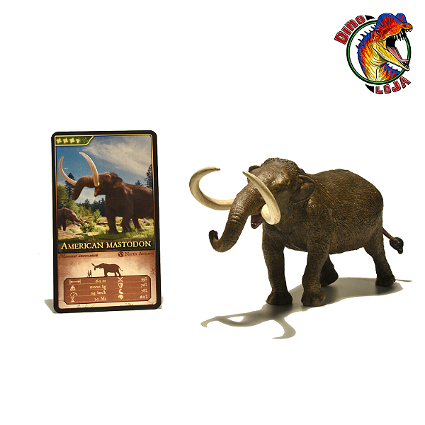 MASTODON AMERICANO FIGURA MAMÍFERO ERA DO GELO MINIATURA EOFAUNA MASTODONTETE