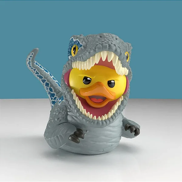 VELOCIRAPTOR BLUE TUBBZ JURASSIC PARK PATO DE BORRACHA COLECIONÁVEL BOXED EDITION
