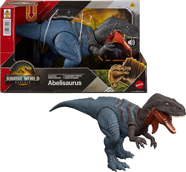 ABELISAURUS WILD ROAR JURASSIC WORLD REBIRTH DINO COM SOM MATTEL ABELISSAURO