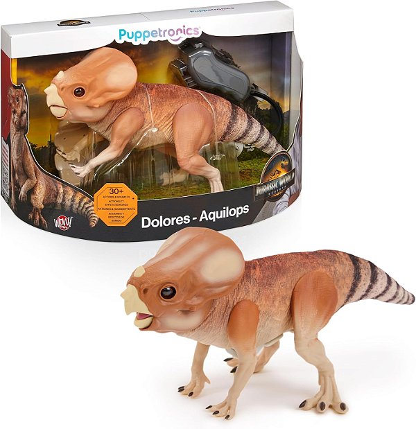 AQUILOPS DOLORES WOW! STUFF PUPPETRONIC DINOSSAURO ANIMATRÔNICO TAMANHO REAL JURASSIC WORLD REBIRTH