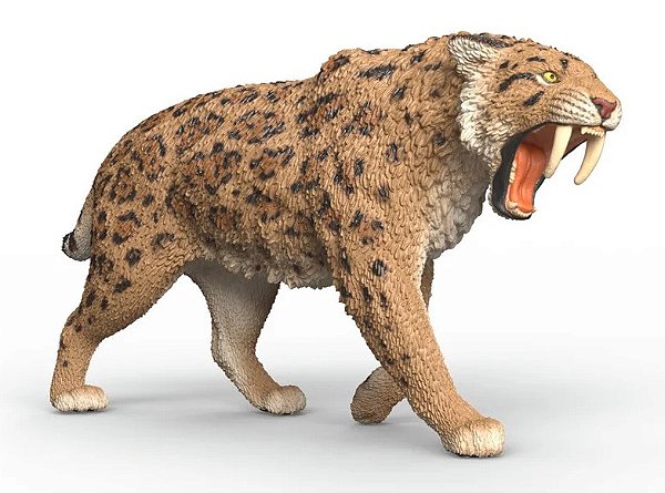 SMILODON SCHLEICH 2026 MAMÍFERO PRÉ-HISTÓRICO DE BRINQUEDO RÉPLICA TIGRE DENTES DE SABRE