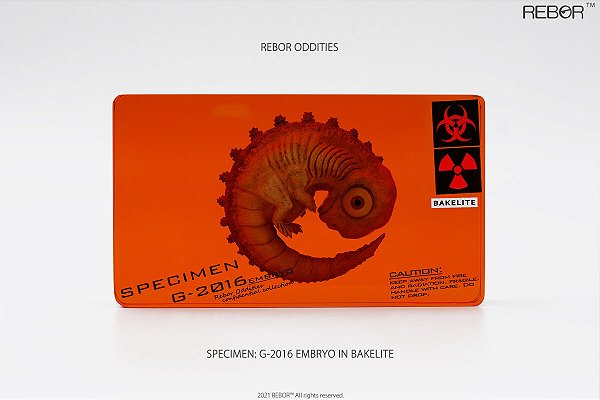 EMBRIÃO EM BAQUELITE REBOR G-2016 ESPÉCIME DE KAIJU GODZILLA PRESERVADO