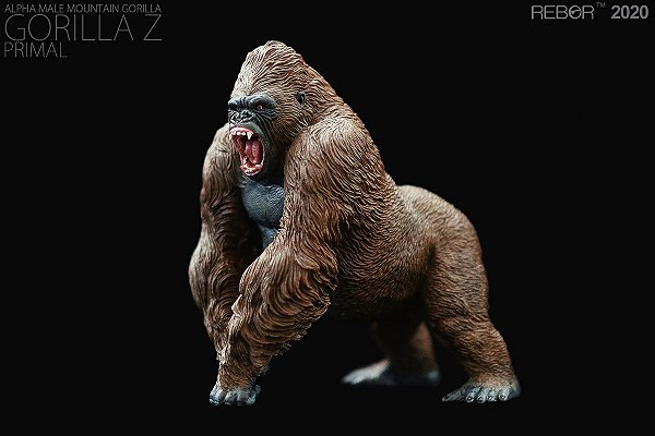 GORILA Z REBOR MARROM PRIMAL GORILA DA MONTANHA MACHO 1:11 MODELO REALISTA