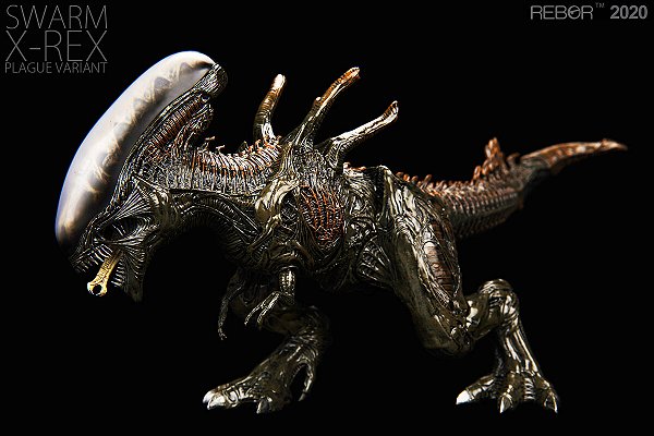 X-REX REBOR TYRANNOSAURUS ALIEN XENOMORFO SWARM VARIAÇÃO PLAGUE T-REX MUTANTE