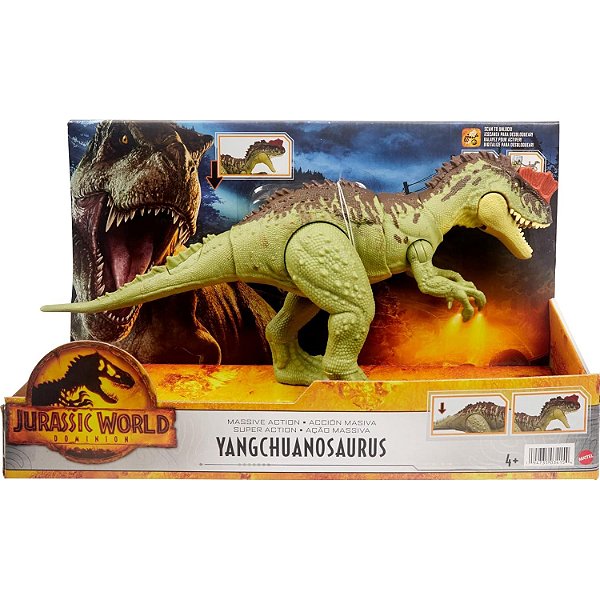 YANGCHUANOSAURUS MATTEL JURASSIC WORLD DOMÍNIO MASSIVE ACTION YANGCHUANOSSAURO
