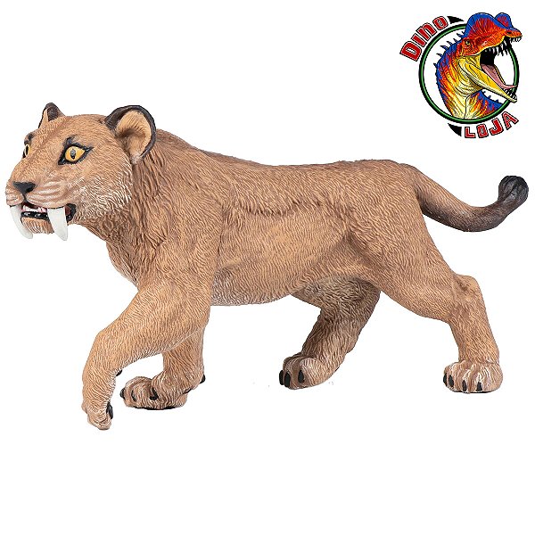 SMILODON PAPO 2021 BRINQUEDO TIGRE DENTES DE SABRE JUVENIL MINIATURA ERA DO GELO ESMILODONTE