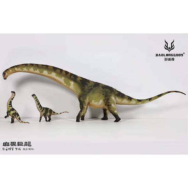 DREADNOUGHTUS HAOLONGGOOD VERDE COM FILHOTES DINOSSAURO MODELO CIENTÍFICO SAURÓPODE MINIATURA