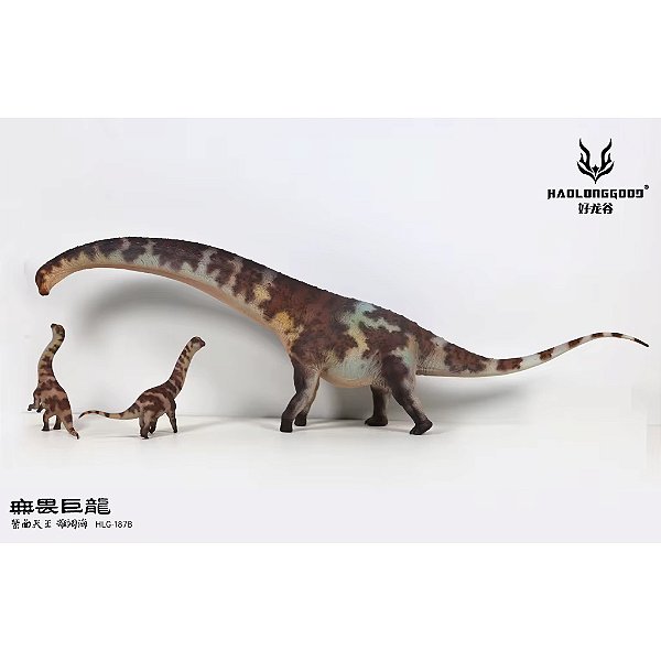 DREADNOUGHTUS HAOLONGGOOD ROXO COM FILHOTES DINOSSAURO MODELO CIENTÍFICO SAURÓPODE MINIATURA