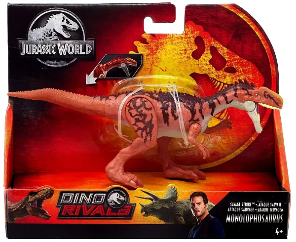 MONOLOPHOSAURUS MATTEL 2019 SAVAGE STRIKE DINO RIVALS JURASSIC WORLD MINIATURA DE DINOSSAURO MONOLOFOSSAURO [USADO]