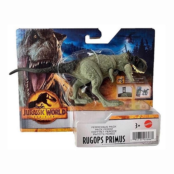 RUGOPS MATTEL 2022 FEROCIOUS PACK JURASSIC WORLD DOMÍNIO DINOSSAURO ARTICULADO [USADO]