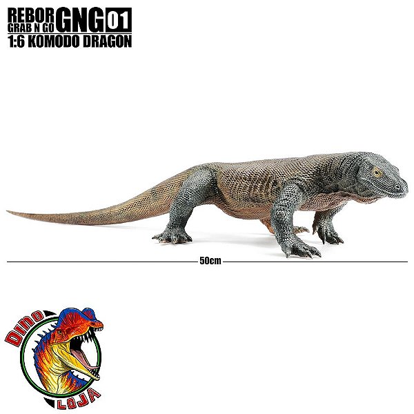 DRAGÃO DE KOMODO REBOR GRAB N' GO RÉPLICA DE LAGARTO MONITOR RÉPTIL MINIATURA DE ANIMAL SELVAGEM