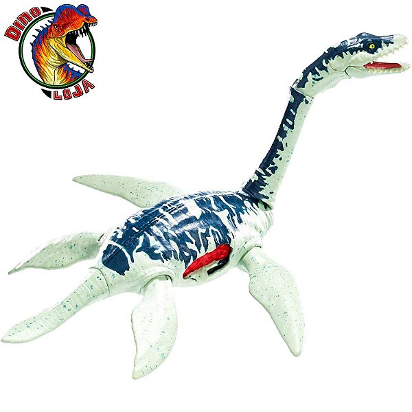 PLESIOSAURUS BATTLE DAMAGE JURASSIC WORLD MATTEL DINO RIVALS PLESIOSSAURO ARTICULADO