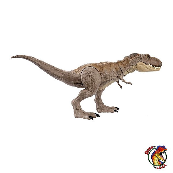 TIRANOSSAURO REX MARROM MANDÍBULAS EXTREMAS  JURASSIC WORLD MATTEL
