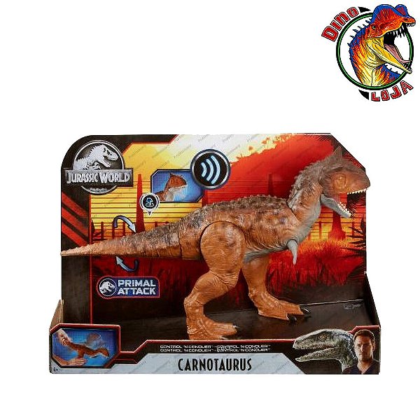 CARNOTAURO PRIMAL  ATTACK JURASSIC WORLD MATTEL FIGURA BONECO DINOSSAURO 2020