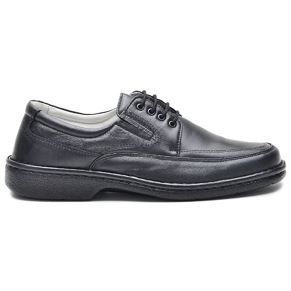 Sapato Social Preto Confort Com Cadarço