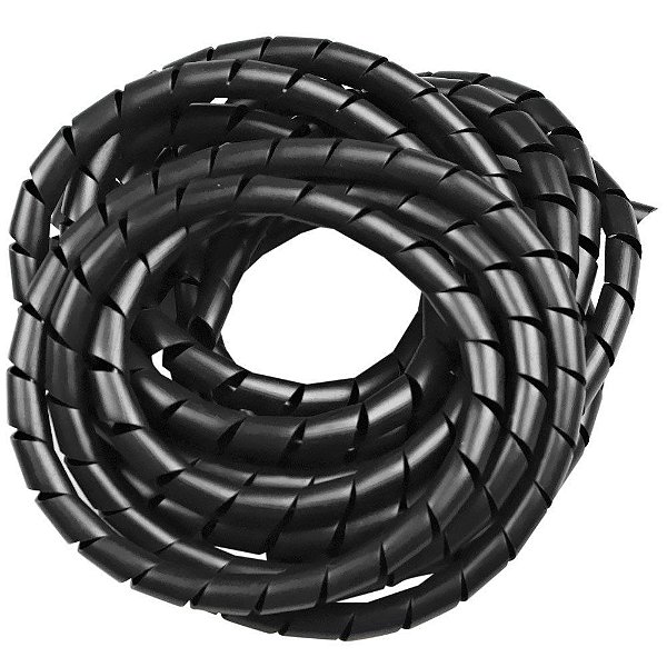 Organizador de Cabos Tipo Espiral 25mm x 2m Preto