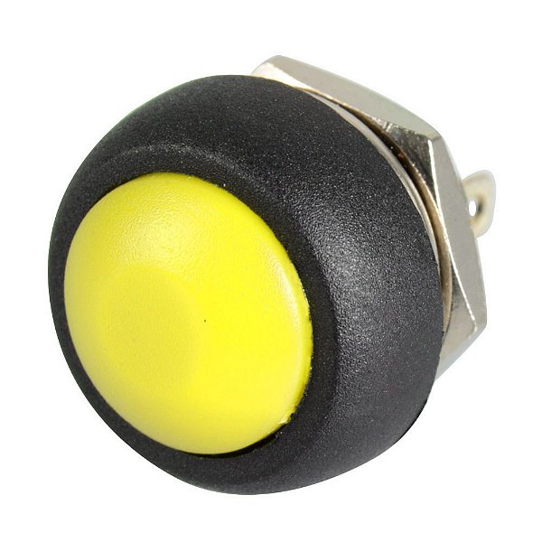 Push Button Pulsante 12mm Impermeável Amarelo