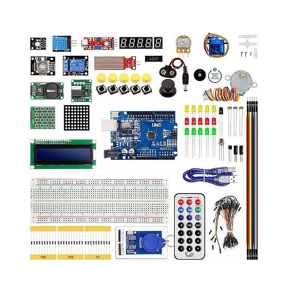 Starter Kit Avançado para Arduino Uno com Maleta Plástica