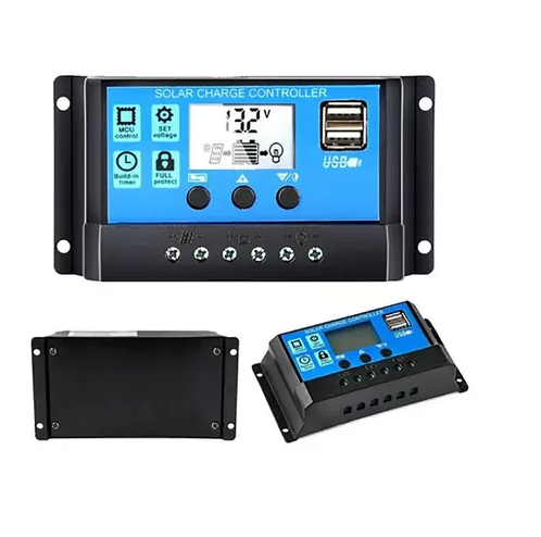 Módulo Controlador de Carga Solar 12-24V 30A com Display LCD