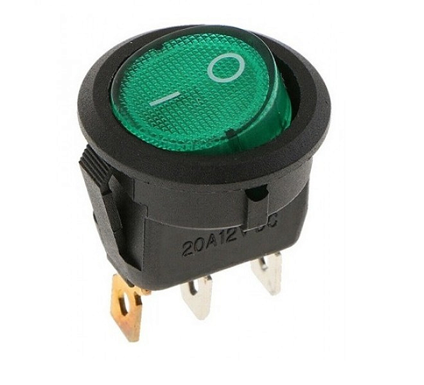 Mini Chave Gangorra Redonda On/Off - Verde