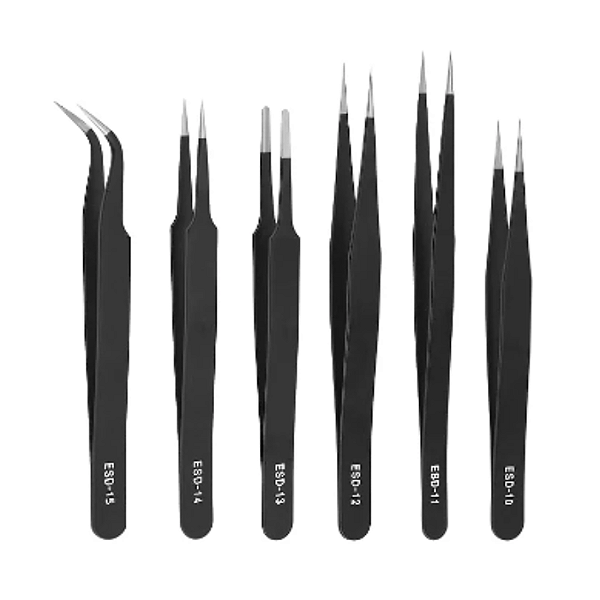 Kit com 6 Pinças Anti-estáticas ESD-10 a ESD-15